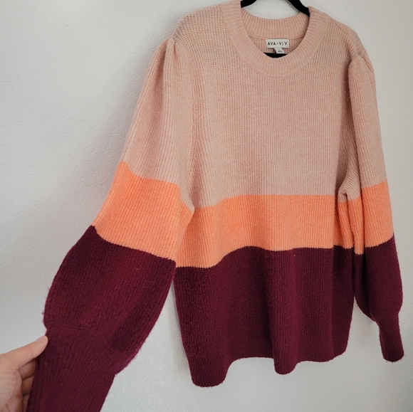 Ava & Viv Colorblock knit sweater - Picture 6 of 6